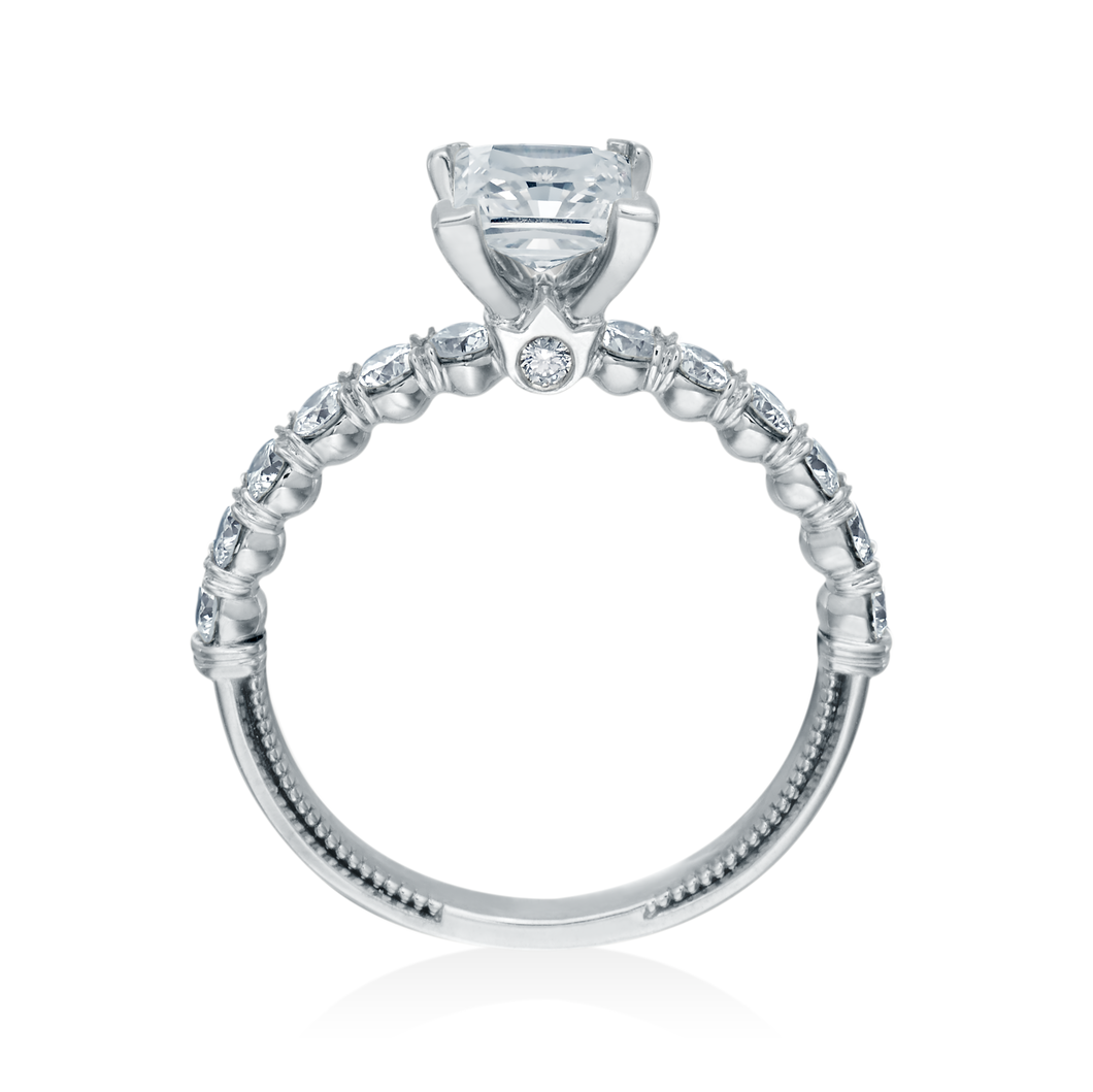 Verragio Classic 0.65CTW Princess Solitaire Side-Stone Engagement Ring V-950-P2.4