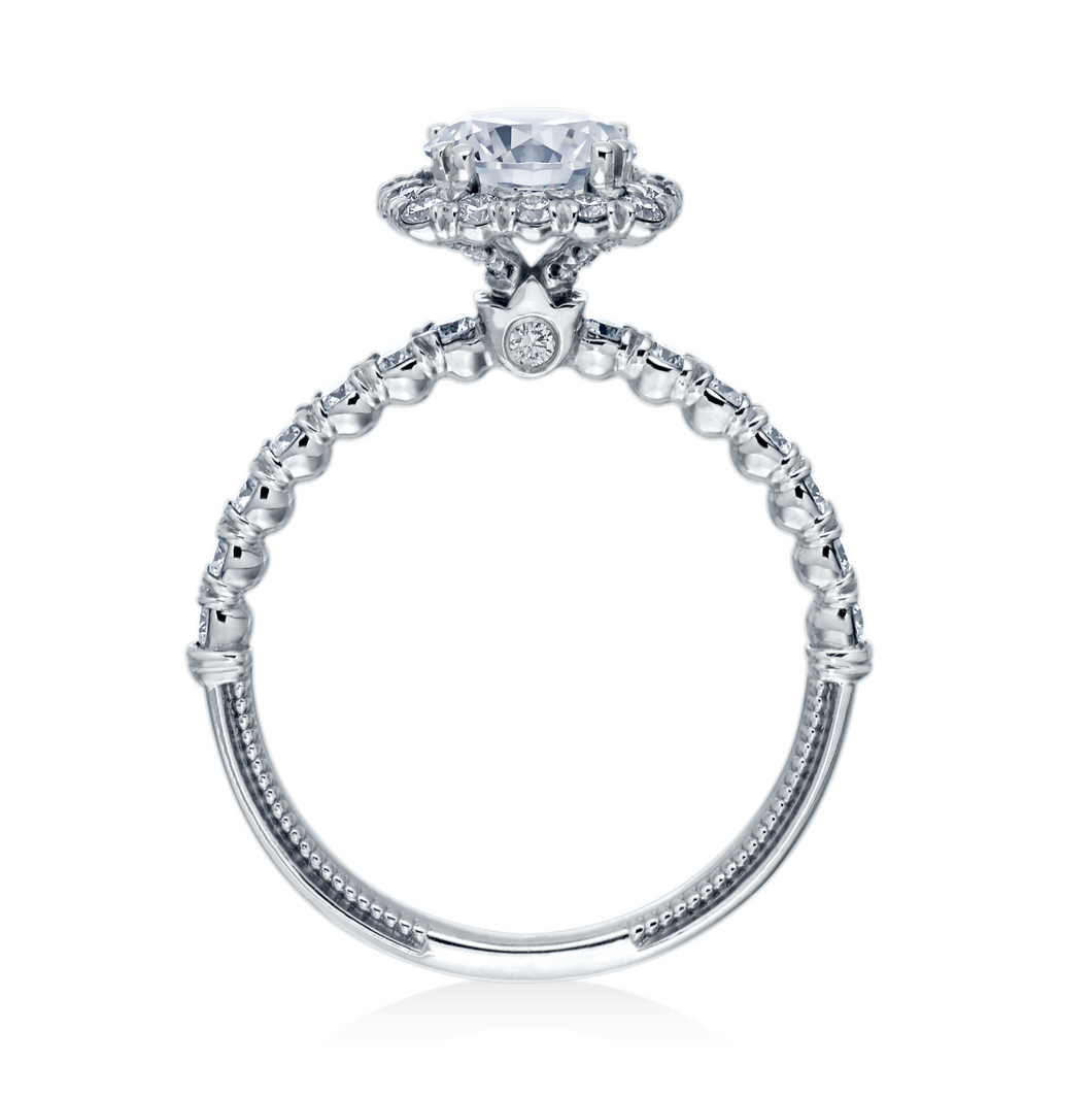 Renaissance Collection Cushion Halo Design Diamond Engagement Ring V-954-CU1.8